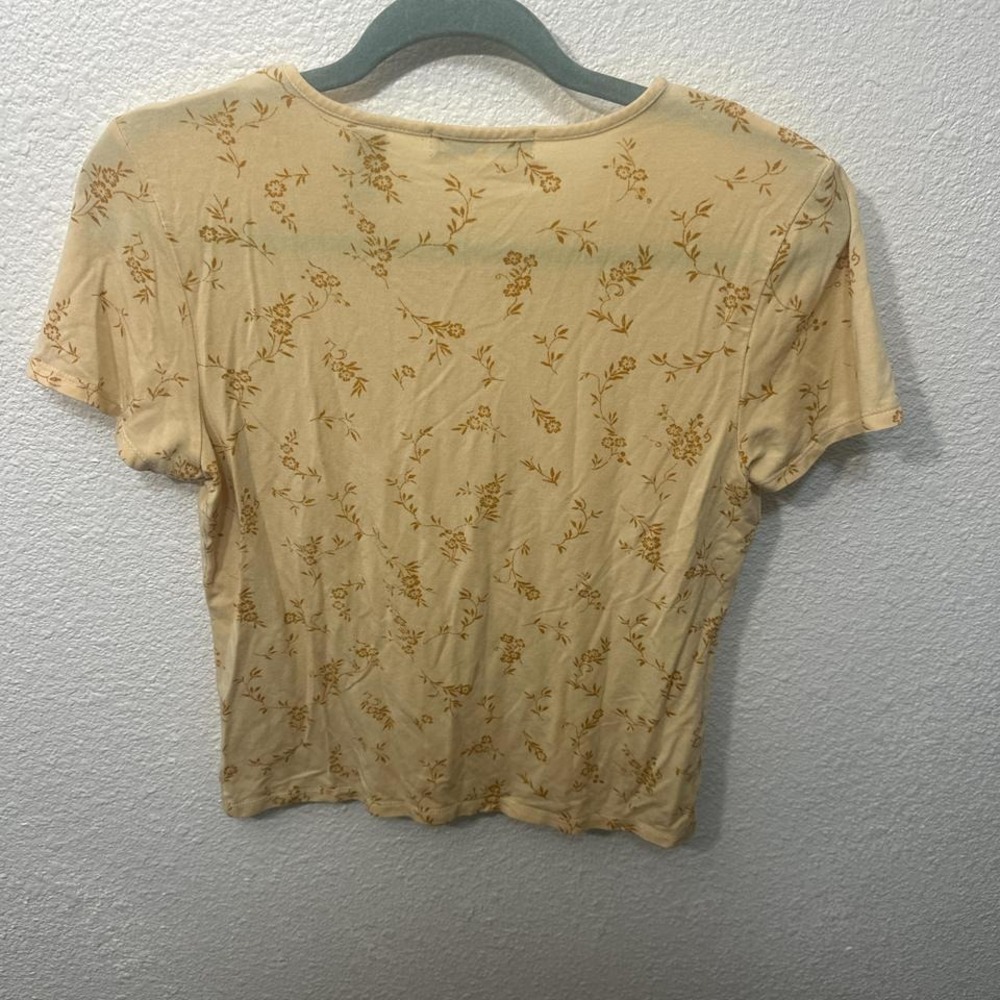 Yellow floral print cotton top - Picture 2 of 3